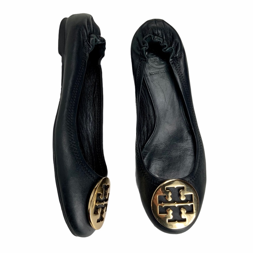 SOLD ***TORY BURCH Reva Black Flats. SZ 8.5 - Picture 2 of 15